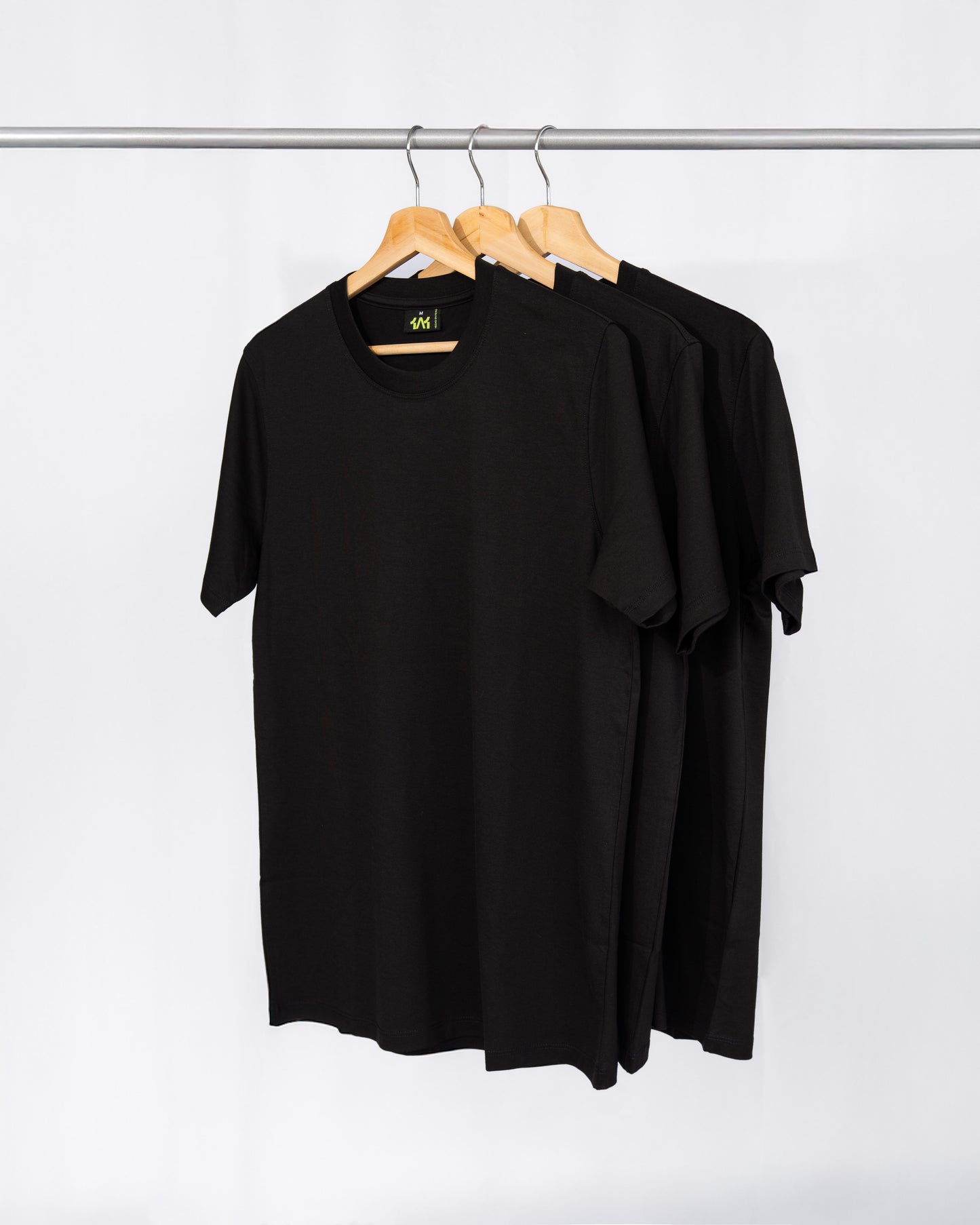 Black pima cotton basic t-shirt