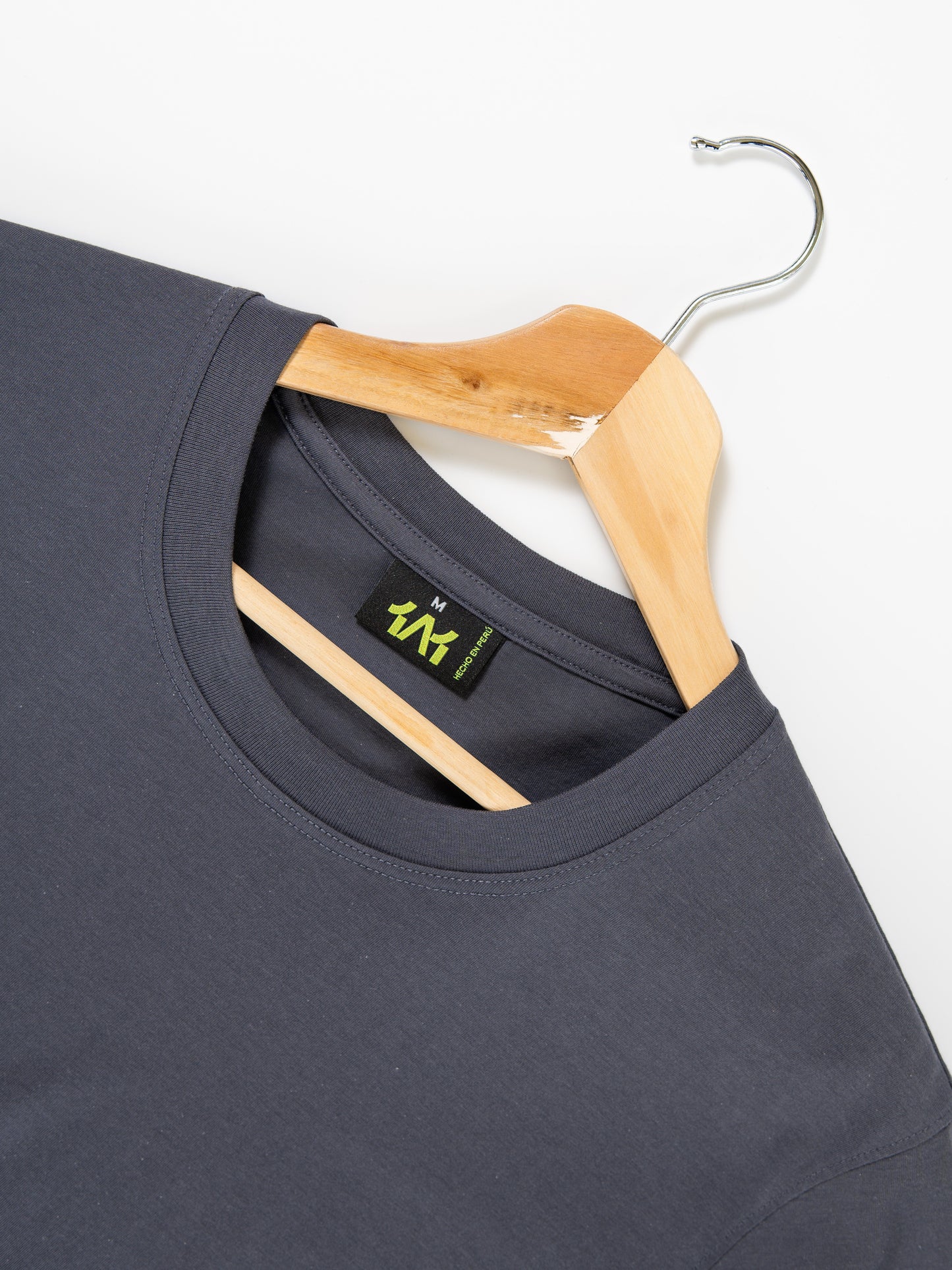 Grey pima cotton basic t-shirt