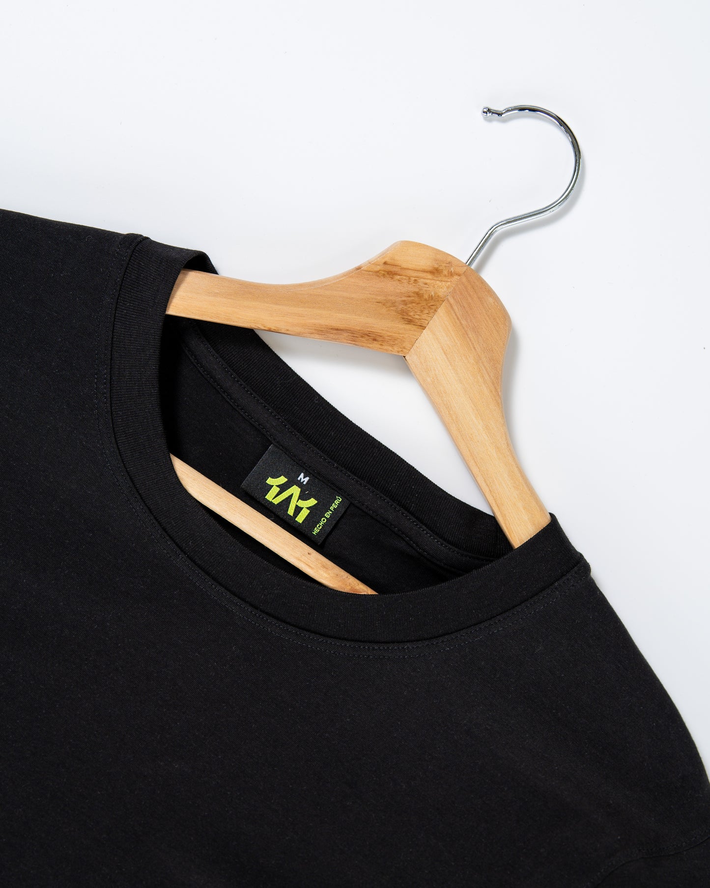 Black pima cotton basic t-shirt