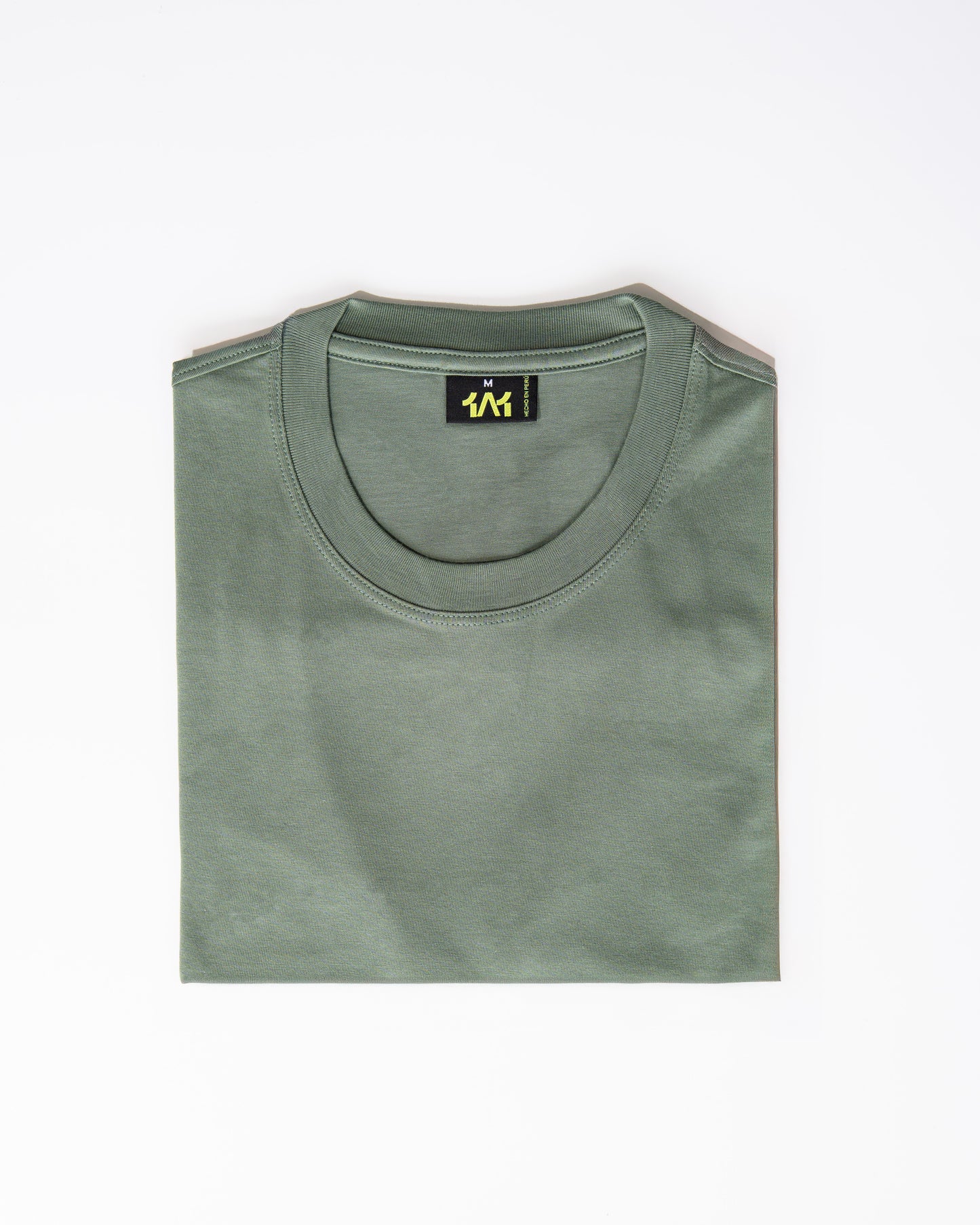 Green pima cotton basic t-shirt