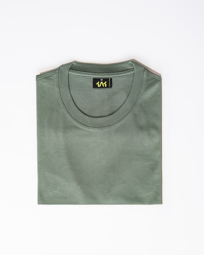 Green pima cotton basic t-shirt