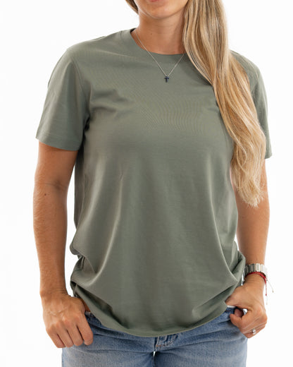 Green pima cotton basic t-shirt
