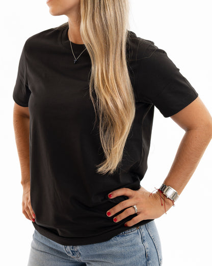 Black pima cotton basic t-shirt